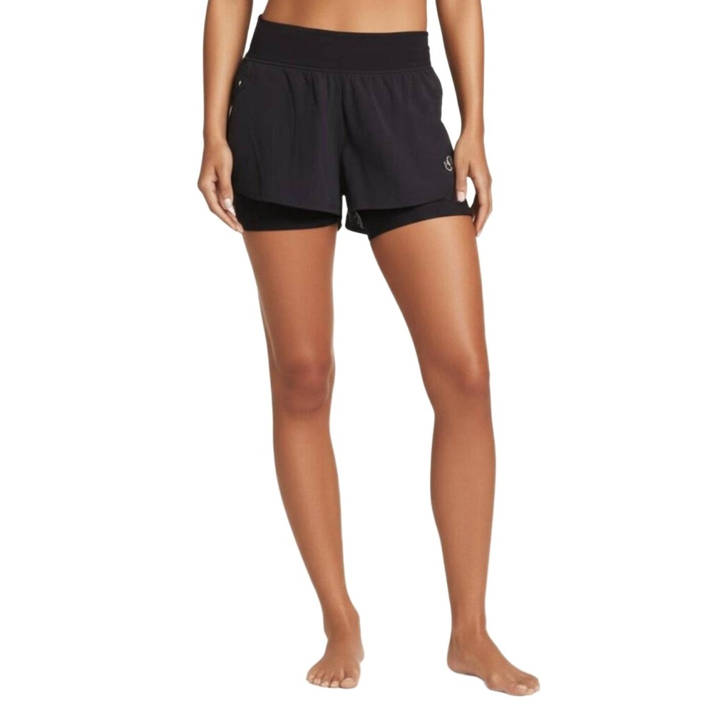REI Black Running Shorts 2-in-1 Shorter Inner Compression Womens XS